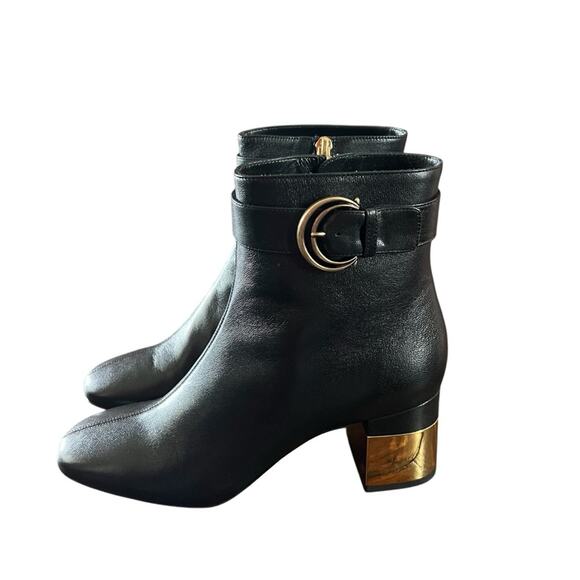 Chloé Alizè Zip Detailed Ankle Boots Goatskin Leather Black NEW EU 39.5 US 9.5 - Picture 5 of 14